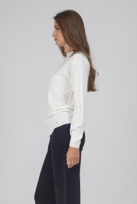 Wool blend basic sweater ivory