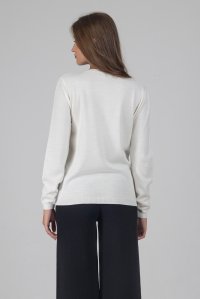 Wool blend basic sweater ivory