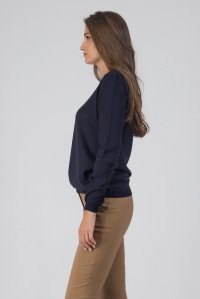 Wool blend basic sweater navy