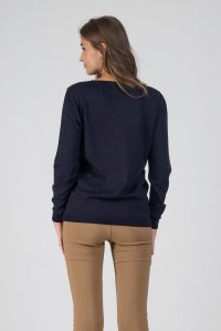 Wool blend basic sweater navy