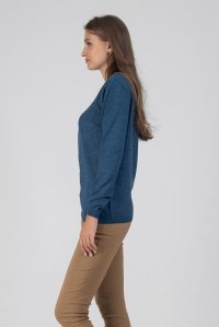 Wool blend basic sweater ocean