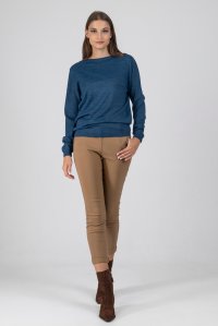 Wool blend basic sweater ocean