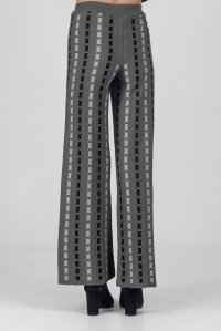 Knitted pants with lurex medium grey-black -silver grey