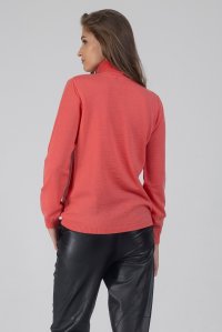 Wool blend turtleneck sweater camelia rose