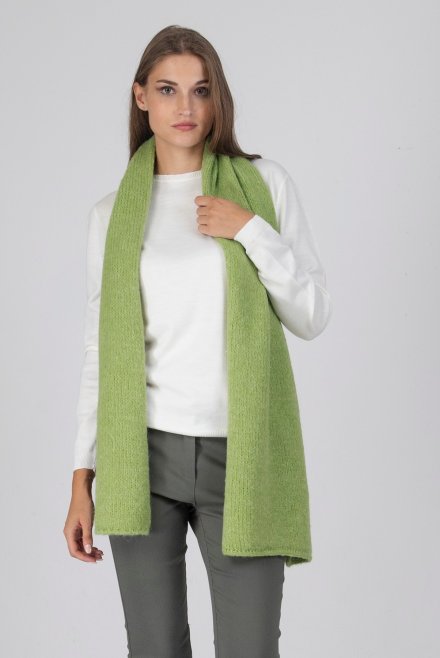 Mohair-lurex blend wrap bright green