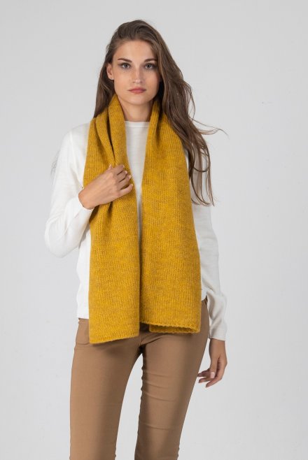 Mohair-lurex blend wrap ochre