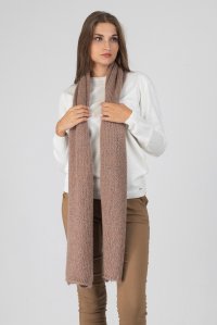 Mohair-lurex blend wrap taupe