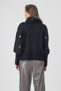 Embellished sweater with crystals black