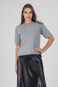 Τ-shirt με κασμίρι medium grey