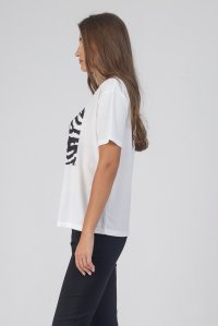 Printed basic t-shirt white-black