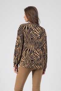 T-shirt with zebra suede black-camel