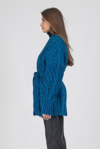 Chunky knit cardigan petrol