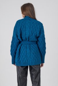 Chunky knit cardigan petrol