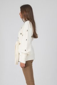 Embellished cardigan with crystals ivory