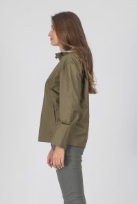 Short waterproof reversible windbreaker parka khaki