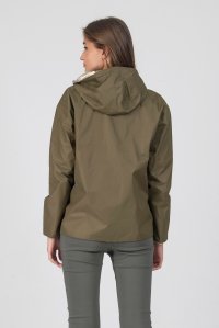 Short waterproof reversible windbreaker parka khaki