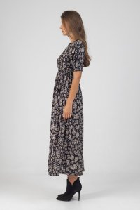 Long floral dress floral black