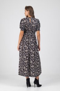 Long floral dress floral black