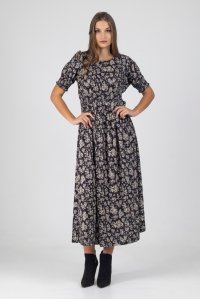 Long floral dress floral black