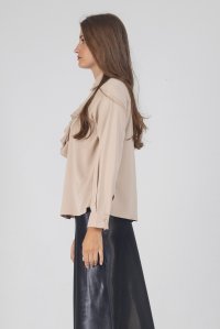 Shirt with frill beige