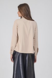 Shirt with frill beige