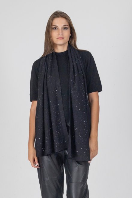 Viscose sequined wrap black