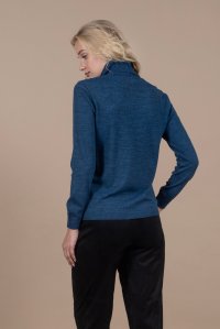 Wool blend turtleneck sweater ocean