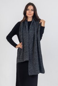 Mohair-lurex blend wrap dark grey