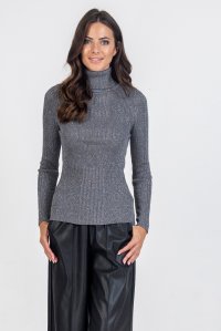 Lurex turtleneck sweater anthrachite