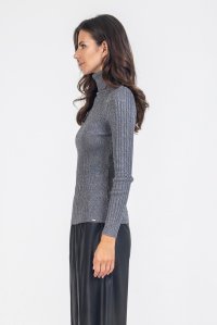 Lurex turtleneck sweater anthrachite