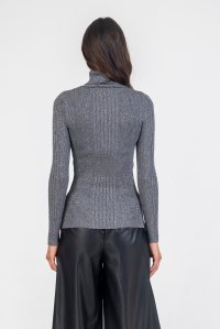 Lurex turtleneck sweater anthrachite