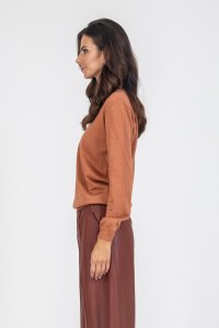 Wool blend v-neck sweater dusty peach