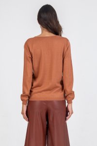 Wool blend v-neck sweater dusty peach