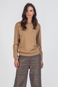 Wool blend basic sweater camel