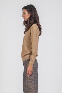 Wool blend basic sweater camel