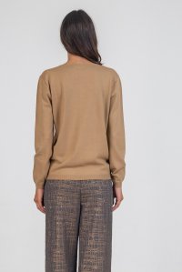 Wool blend basic sweater camel