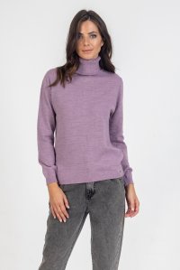 Wool blend turtleneck sweater dusty violet