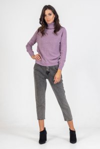 Wool blend turtleneck sweater dusty violet