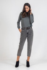 Baggy belted jean black jean