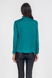 Ruffed bib shirt green