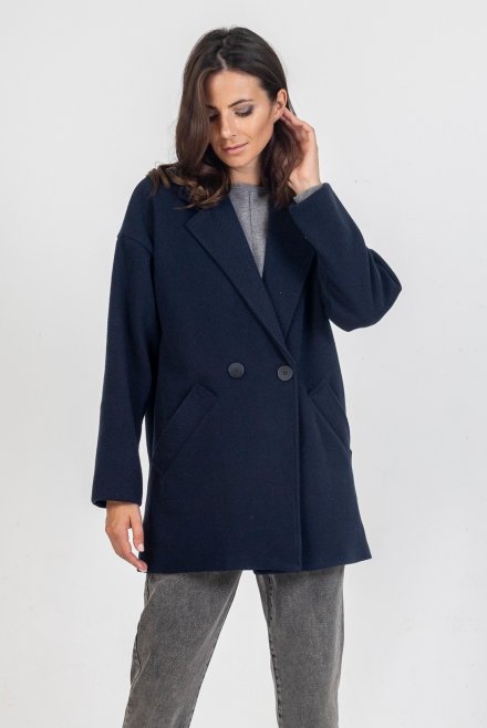 Short oversized coat navy