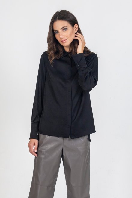 Satin shirt black