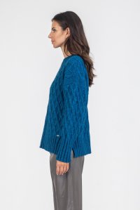 Chunky knit sweater petrol