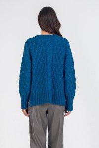 Chunky knit sweater petrol