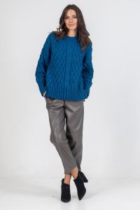 Chunky knit sweater petrol