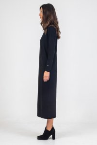 Viscose blend midi dress black