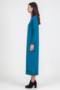 Viscose blend midi dress petrol