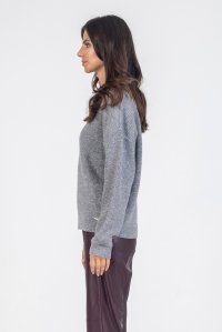 Lurex-blend cut-out sweater medium grey