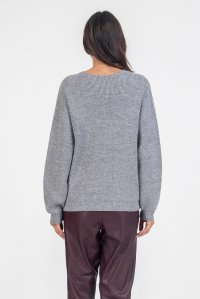 Lurex-blend cut-out sweater medium grey