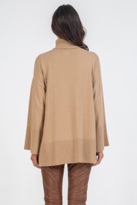 Casmir blend mock-neck sweater camel